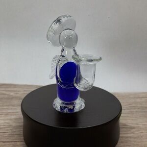 Vintage Art Glass Angel candle holder 6”